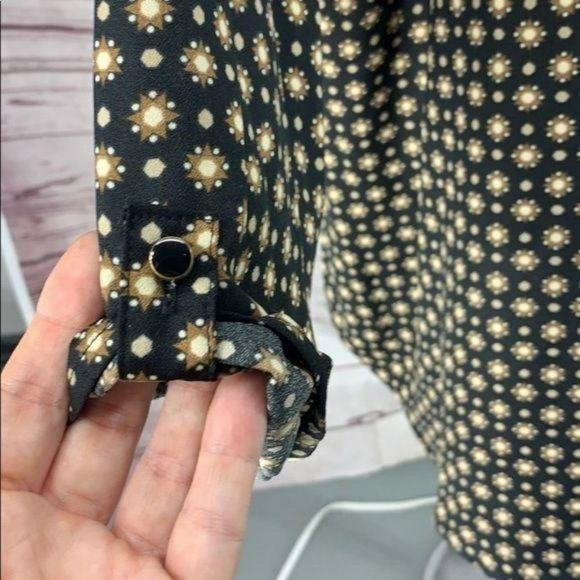 Worthington Woman's Abstract Print‎ Black Gold Tunic Style Top Size 2X - Picture 7 of 10